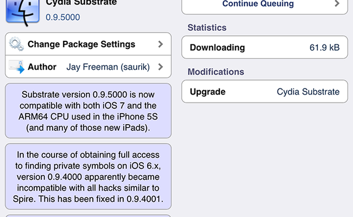 Đã có thể cài ứng dụng hoàn chỉnh trên Cydia cho iOS 7
