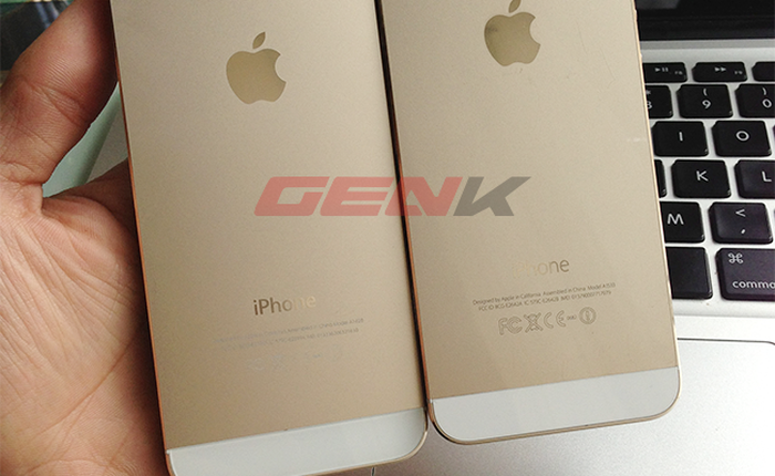 So sánh vỏ vàng sâm panh cho iPhone 5 và iPhone 5s
