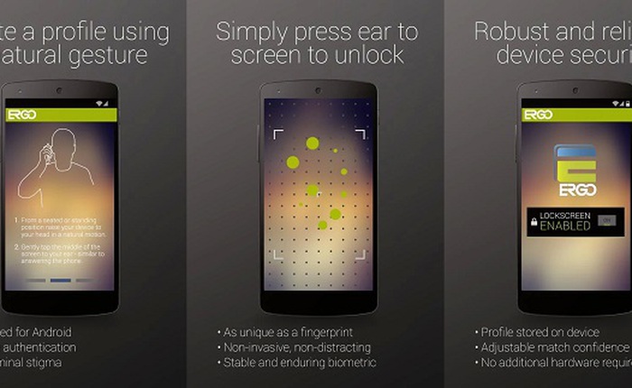 Điện thoại cũng có thể mở khóa bằng tai