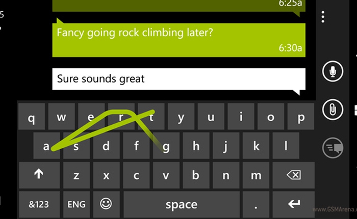 Bàn phím Word Flow của Windows Phone 8.1 phá kỷ lục về tốc độ nhắn tin