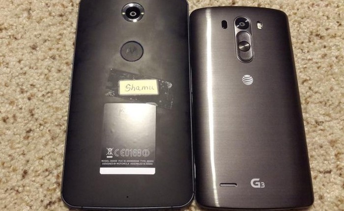 Lộ hình ảnh Motorola Shamu (Nexus 6) đọ dáng cùng LG G3