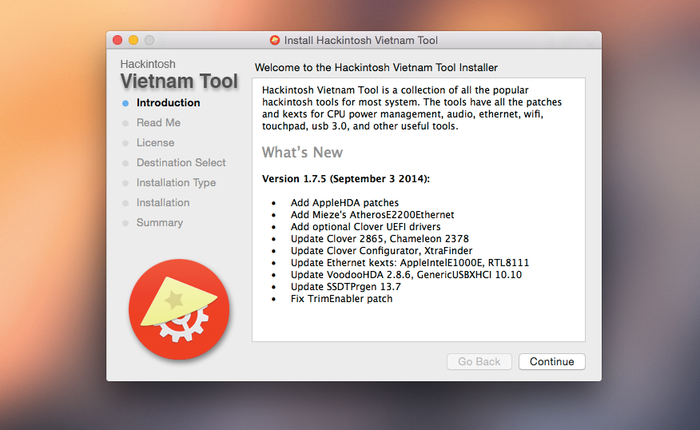 Hackintosh Vietnam Tool - Công cụ hỗ trợ cài đặt hackintosh đơn giản của người Việt