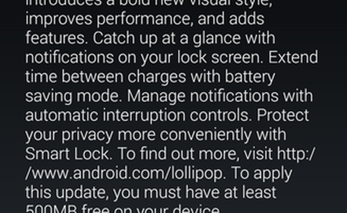 Nexus 4 chính thức được cập nhật Android 5.0