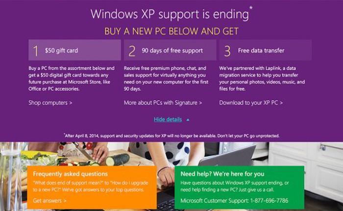 Microsoft tặng tiền để người dùng từ bỏ Windows XP