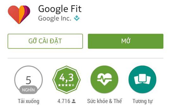 Đã có Google Fit trên Android: hỗ trợ theo dõi sức khỏe, tương thích với các thiết bị Android Wear
