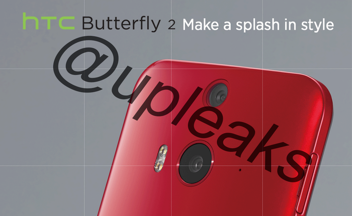 Lộ ảnh báo chí của HTC Butterfly 2: camera kép, loa BoomSound, chống nước IP57