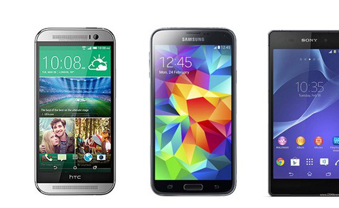 Đọ cấu hình bộ ba siêu phẩm HTC One M8, Galaxy S5 và Xperia Z2