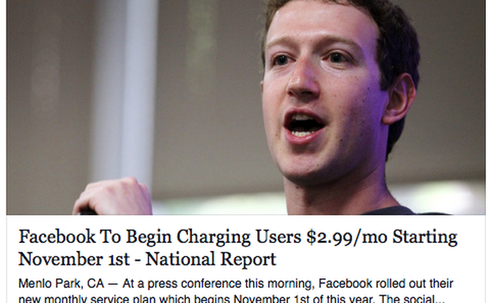 Facebook thu phí sử dụng chỉ là tin đồn nhảm