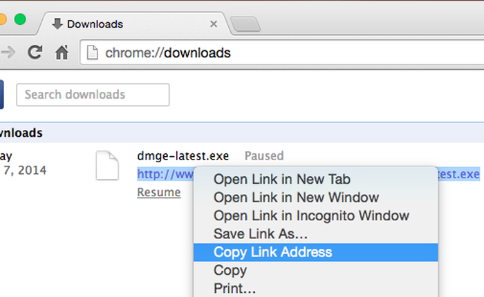 Thủ thuật "Resume download" khi tải file bị lỗi trên Chrome