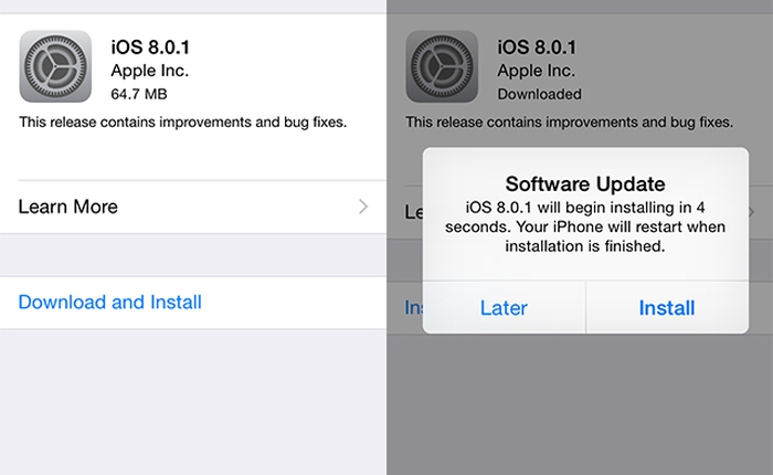 Apple cập nhật iOS 8.0.1, phát sinh thêm nhiều lỗi mới