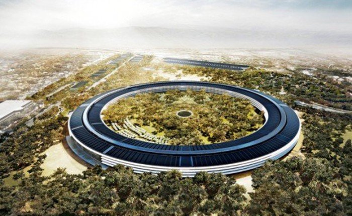Ngắm trụ sở mới như tàu vũ trụ của Apple qua video quay từ drone