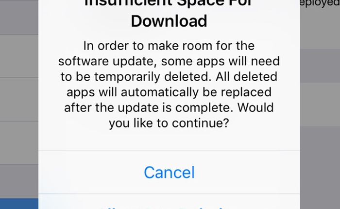 iOS 9 hỗ trợ cập nhật, cho phép xóa ứng dụng hệ thống tạm thời