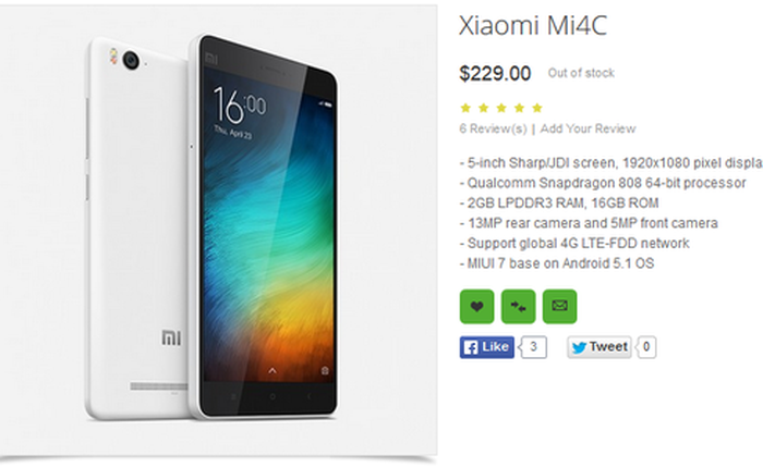 Xiaomi Mi 4c có giá 4,8 triệu đồng, ra mắt ngày 24/9 ?