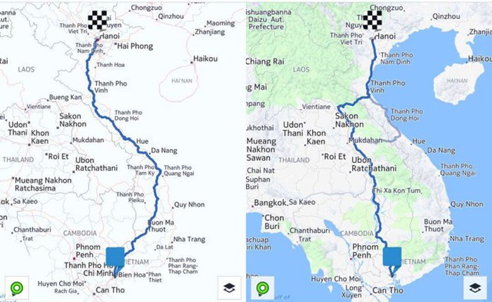 Đi ô tô với HERE Maps từ TP.HCM ra Hà Nội cũng phải qua... 3 quốc gia