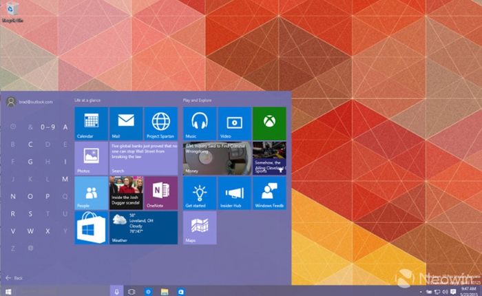 Video giới thiệu một số điểm mới trên Windows 10 Build 10125