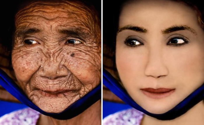 [Video] Cụ già trăm tuổi hóa cô gái đôi mươi nhờ... Photoshop