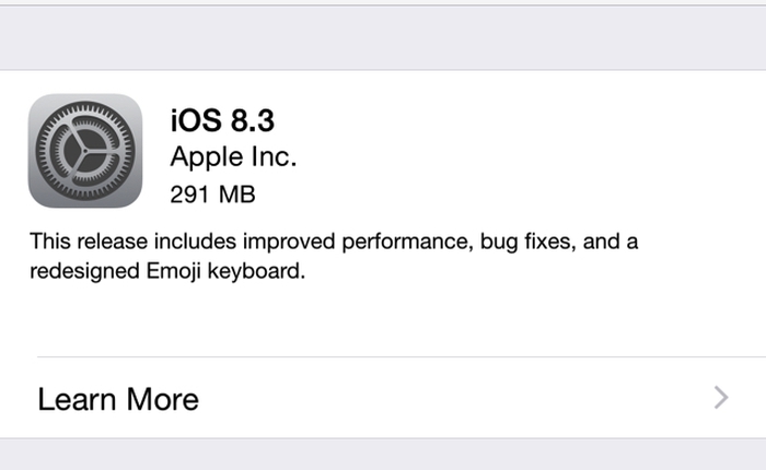 Apple cập nhật iOS 8.3, thêm lựa chọn emoji mới, lọc tin nhắn rác