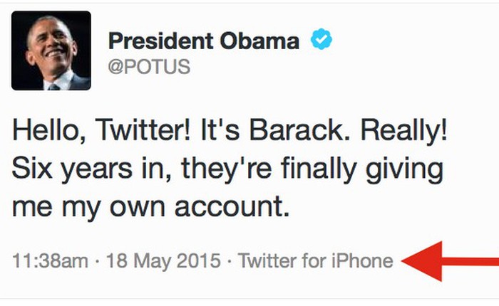 Tổng thống Obama mượn iPhone để dùng Twitter