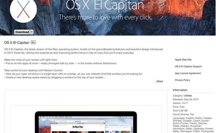 Apple chính thức tung ra OS X El Capitan, cập nhật iOS 9.0.2