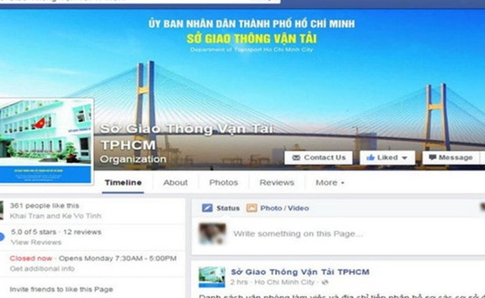 Sở GTVT TP HCM mở Facebook nhận góp ý của dân