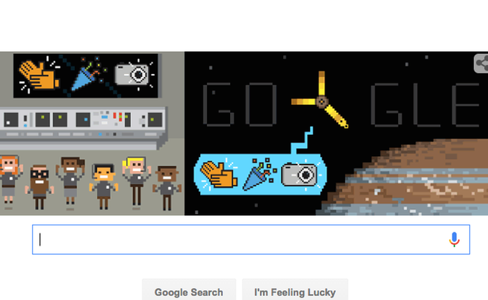 Google đổi doodle mừng sứ mệnh của NASA vừa thành công
