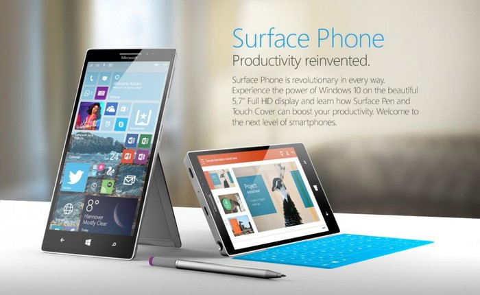 Xuất hiện bộ ảnh dựng Surface Phone: đẹp, hiện đại, có bút stylus, có bàn phím rời