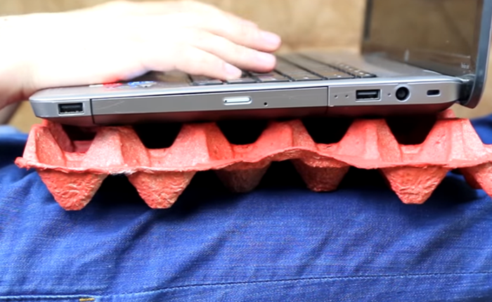 Tự tạo dock tản nhiệt cho laptop từ...vỉ trứng