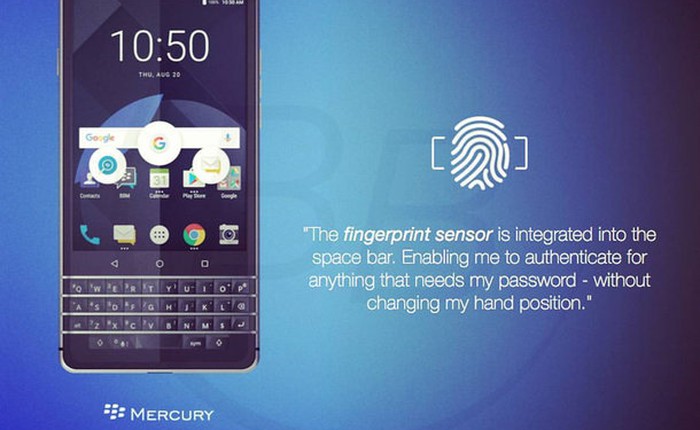 BlackBerry Mercury lộ diện: Màn hình uốn cong kết hợp bàn phím QWERTY