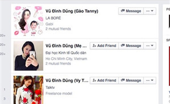 Facebook trả lời vụ hàng loạt tài khoản Việt bị đổi tên thành “Vũ Đình Dũng”