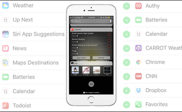 Cách sắp xếp lại các widget ở Lockscreen của iOS 10