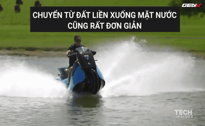 [Video] Bạn không nhìn nhầm đâu, chiếc mô tô này vừa đi được trên cạn, lại vừa lội được nước