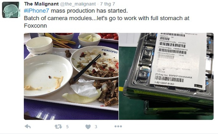 Tới nhà máy Foxconn ăn cơm, vô tình nhặt được mô-đun camera của iPhone 7?
