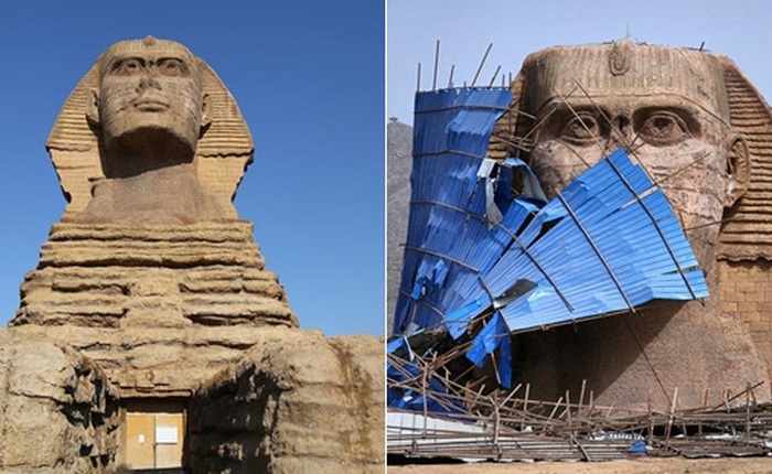 Dưới sức ép của người Ai Cập, Trung Quốc bị buộc tháo dỡ tượng nhân sư nhái khổng lồ