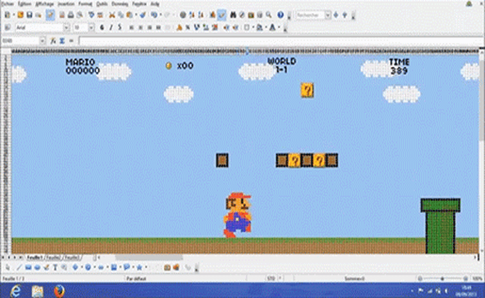 Bất ngờ trước game Mario phiên bản đặc biệt chạy trên phần mềm kế toán Excel