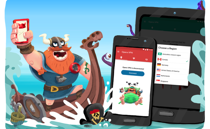 Trình duyệt Opera trên Android đã cho phép sử dụng VPN miễn phí, tích hợp chặn quảng cáo