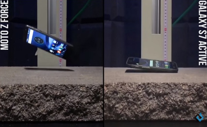 Đọ sức Samsung Galaxy S7 Active và Lenovo Moto Z Force Droid Edition trong thử nghiệm thả rơi