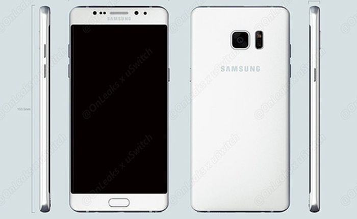 Lộ thiết kế của Samsung Galaxy Note 7: Vẫn to, mỏng và cong viền 2 bên
