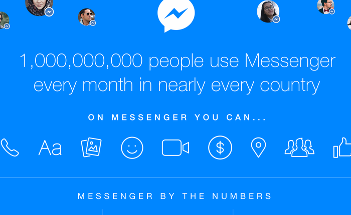 Messenger chính thức cán mốc 1 tỉ người dùng mỗi tháng