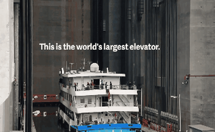 Đây là thang máy lớn nhất thế giới, có thể chở được cả một con tàu lên cao