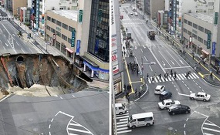 Đây là cách người Nhật làm nên điều kì diệu: sửa xong hố tử thần rộng 30 mét chỉ trong vài ngày