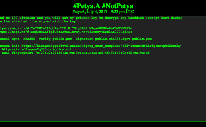 Xuất hiện thông tin từ tác giả NotPetya: đòi 100 Bitcoin để cung cấp khóa bí mật