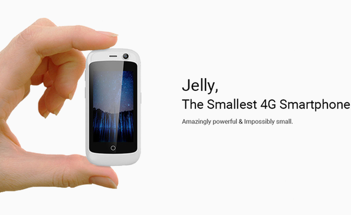 Smartphone Jelly tí hon chỉ 2,4 inch chạy cả Android 7, hỗ trợ 2 SIM, 4G LTE, camera 8MP
