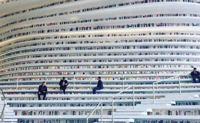 Choáng ngợp với thư viện như một "vũ trụ sách" khổng lồ tại Thiên Tân, Trung Quốc