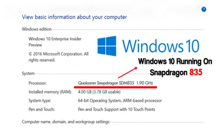 Microsoft khẳng định máy tính Windows 10 sẽ chạy Snapdragon 835, dự kiến ra mắt cuối năm nay
