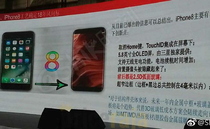 Một cuộc hội thảo ở Trung Quốc đã tiết lộ thêm một vài thông tin về iPhone 8