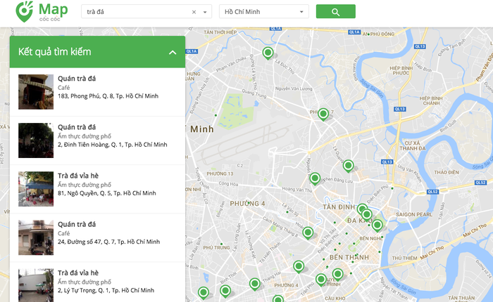 Cốc Cốc ra mắt bản đồ cạnh tranh Google Maps: Chi tiết đến từng quán trà đá, tiệm bơm xe
