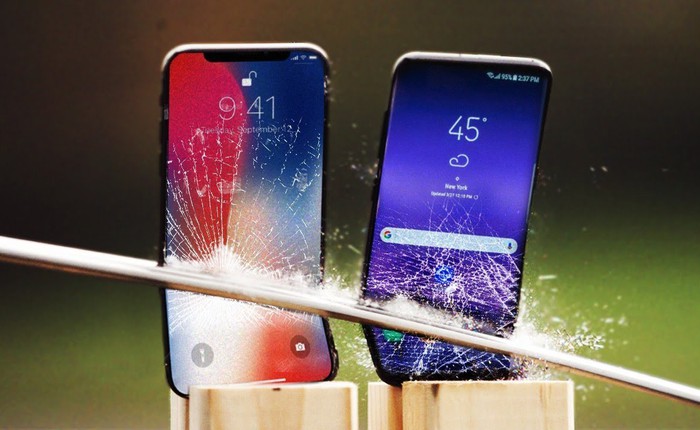 Luyện chém "hoa quả" bằng iPhone X và Galaxy S8