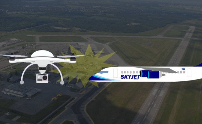 Canada: Drone va chạm máy bay ngay tại khu vực sân bay quốc tế Jean Lesage
