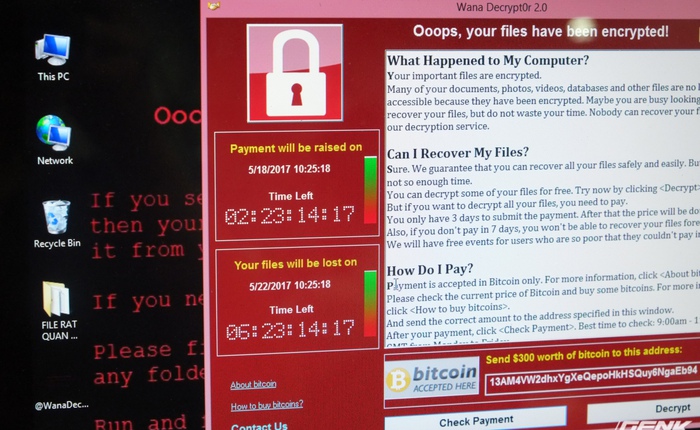 Sau 2 ngày bùng phát, tác giả WannaCry đã kiếm được ít nhất 1 tỷ đồng từ các nạn nhân