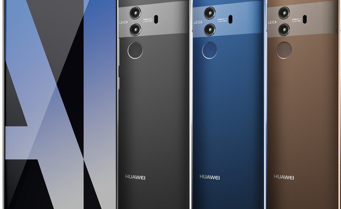 Huawei Mate 10 tiếp tục rò rỉ ảnh render: viền mặt trước cùng màu máy chứ không phải đen!